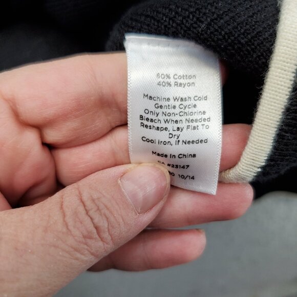 Talbots Sweater Jacket Black 3 Button Pockets - Picture 4 of 7